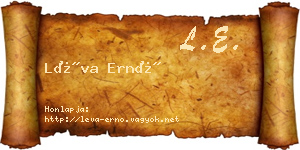 Léva Ernő névjegykártya